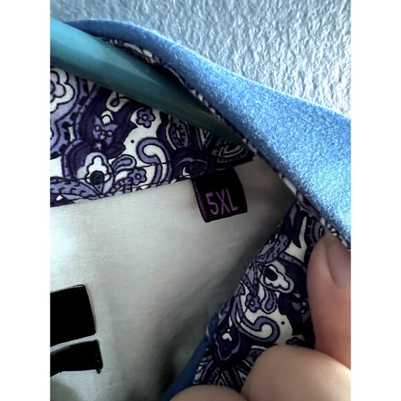 ENVY COUTURE BUTTON FRONT 5XL BLUE SLIM FIT DRESS SHIRT - Picture 3 of 9